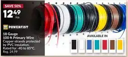 Princess Auto 18 Gauge 100 ftPrimary Wire offer
