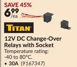 Princess Auto TITAN 12V DC Change-Over Relays with Socket offer