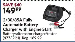 Princess Auto 2/30/85A Fully Automatic Battery Charger with Engine Start offer