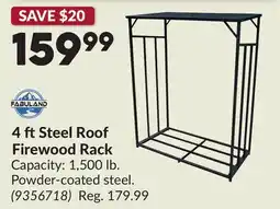 Princess Auto 4 ft Steel Roof Firewood Rack offer
