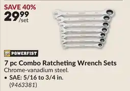 Princess Auto 7 pc Combo Ratcheting Wrench Sets offer