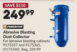 Princess Auto ABRASIVE BLASTING DUST COLLECTOR offer