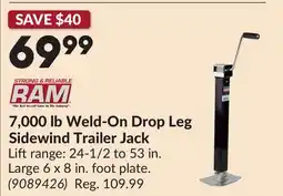 Princess Auto 7,000 lb Weld-On Drop Leg Sidewind Trailer Jack offer