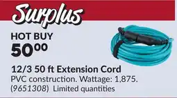 Princess Auto 12/3 50 ft Extension Cord offer