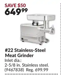 Princess Auto 22 Stainless-Steel Meat Grinder offer