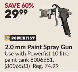 Princess Auto POWERFIST 2.0 mm Paint Spray Gun offer