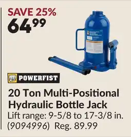 Princess Auto 20 Ton Multi-Positional Hydraulic Bottle Jack offer