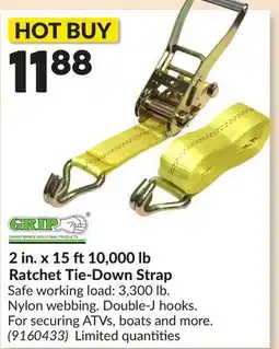 Princess Auto 2 in. x 15 ft 10,000 lb Ratchet Tie-Down Strap offer