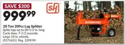 Princess Auto 20 Ton 209cc Log Splitter offer
