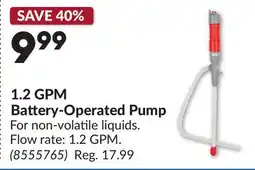 Princess Auto 1.2 GPM Battery-Operated Pump offer