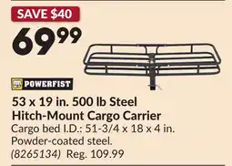 Princess Auto 53 x 19 in. 500 lb Steel Hitch-Mount Cargo Carrier offer