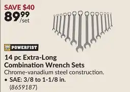 Princess Auto 14 pc Extra-Long Combination Wrench Sets offer