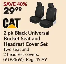 Princess Auto 2 pk Black Universal Bucket Seat and Headrest Cover Set offer