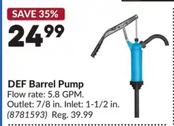 Princess Auto DEF Barrel Pump offer