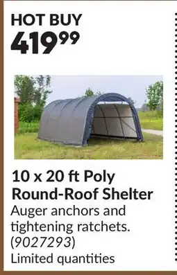 Princess Auto 10 x 20 ft Poly Round-Roof Shelter offer