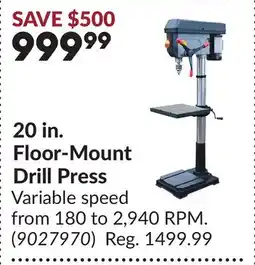 Princess Auto 20 in. Floor-Mount Drill Press offer