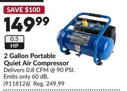 Princess Auto 2 Gallon Portable Quiet Air Compressor offer