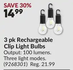 Princess Auto 3 pk Rechargeable Clip Light Bulbs offer