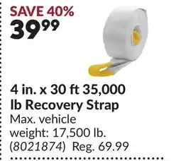 Princess Auto 4 in. x 30 ft 35,000 lb Recovery Strap offer