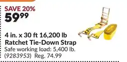 Princess Auto 4 in. x 30 ft16,200 lb Ratchet Tie-Down Strap offer