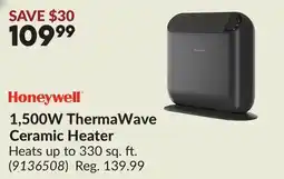 Princess Auto Honeywell 1,500W ThermaWave Ceramic Heater offer