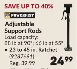 Princess Auto POWERFIST Adjustable Support Rods offer