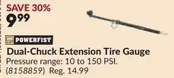 Princess Auto Dual-Chuck Extension Tire Gauge offer