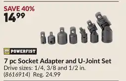 Princess Auto 7 pc Socket Adapter and U-Joint Set offer