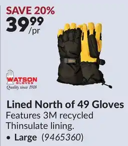 Princess Auto Lined North of 49 Gloves offer