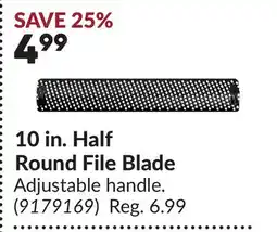 Princess Auto 10 in. Half Round File Blade offer