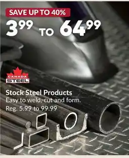 Princess Auto Stock Steel Products offer