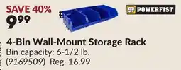 Princess Auto 4-Bin Wall-Mount Storage Rack offer