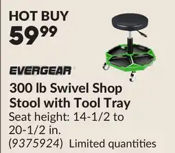 Princess Auto 300 lb Swivel Shop Stool with Tool Tray offer