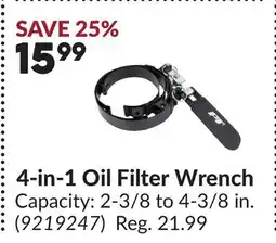 Princess Auto 4-in-1 Oil Filter Wrench offer