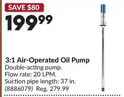 Princess Auto 3:1 Air-Operated Oil Pump offer