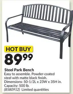 Princess Auto Steel Park Bench offer