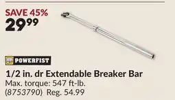Princess Auto 1/2 in. dr Extendable Breaker Bar offer