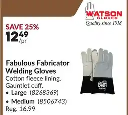 Princess Auto Fabulous Fabricator Welding Gloves offer
