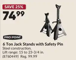 Princess Auto 6 Ton Jack Stands with Safety Pin offer