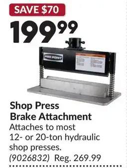 Princess Auto Shop Press Brake Attachment offer