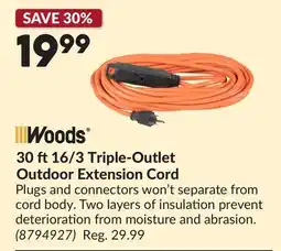 Princess Auto 30 ft16/3 Triple-Outlet Outdoor Extension Cord offer