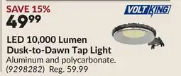 Princess Auto LED 10,000 Lumen Dusk-to-Dawn Tap Light offer