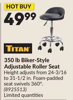 Princess Auto TITAN 350 lb Biker-Style Adjustable Roller Seat offer