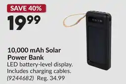 Princess Auto 10,000 mAh Solar Power Bank offer
