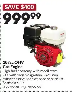 Princess Auto 389cc OHV Gas Engine offer