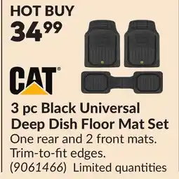 Princess Auto 3 pc Black Universal Deep Dish Floor Mat Set offer