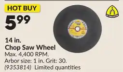Princess Auto 14 in. Chop Saw Wheel offer