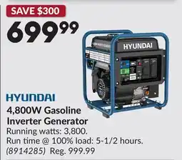 Princess Auto 4,800W Gasoline Inverter Generator offer