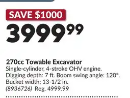 Princess Auto 270cc Towable Excavator offer