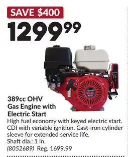 Princess Auto 389cc OHV Gas Engine with Electric Start offer